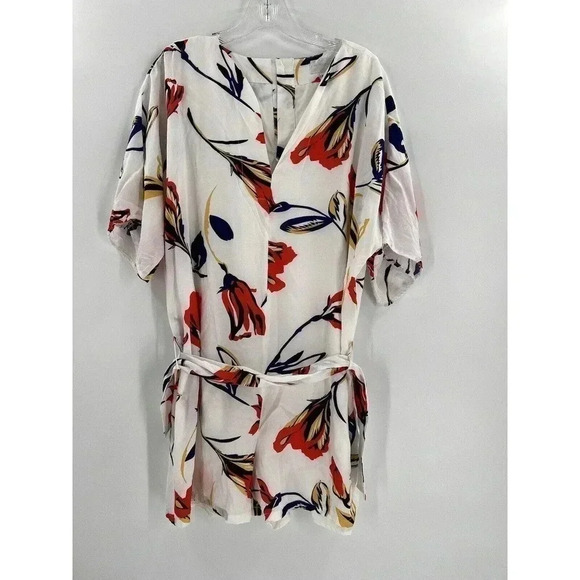 Corey Lynn Calte Anthropologie Romper Jumpsuit r Kimono Floral Petite Medium - Picture 5 of 12